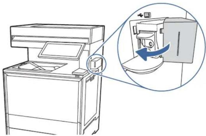 HP Color LaserJet Enterprise MFP 6800dn - Entfernen und Ersetzen des Heftklammernmagazins im manuellen Hefter - 4