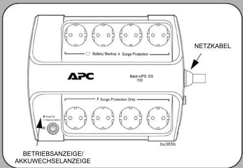 Battery Backup # Surge Protection NetZKABEL APC Back-UPS ES 700 Surge Protection Only Power DC Power Switch bu365b BETRIEBSANZEIGE/ AKKUWECHSELANZEIGE
