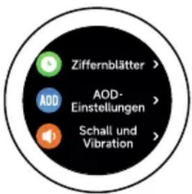Ziffernblätter > AOD- Einstellungen > Schall und Vibration >