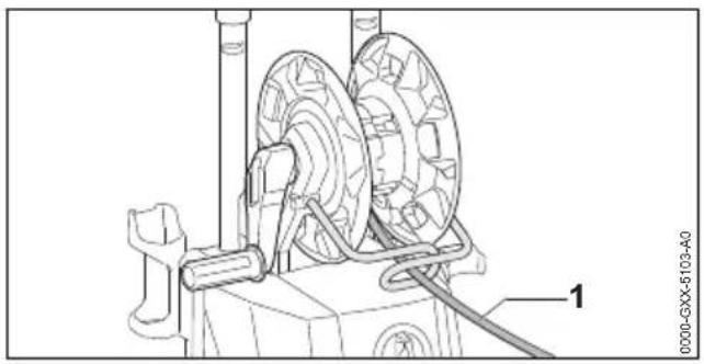 STIHL RE 120 Plus - A magasnyomású tömlő lete- kercselése - 1