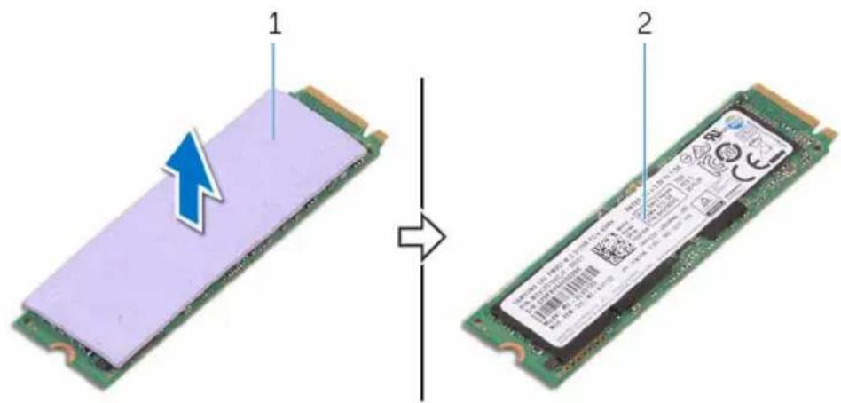 DELL XPS 15 9560 - Abbildung 11. Entfernen des SSD-Laufwerks - 1