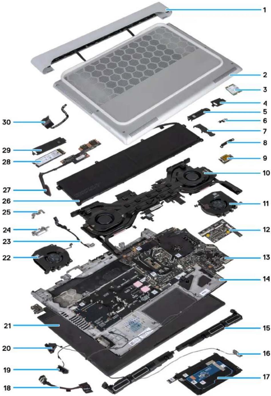 DELL Alienware x16 R2 - Hauptkomponenten des Alienware x16 R2 - 1