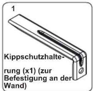 1 Kippschutzhalterung (x1) (zur Befestigung an der Wand)