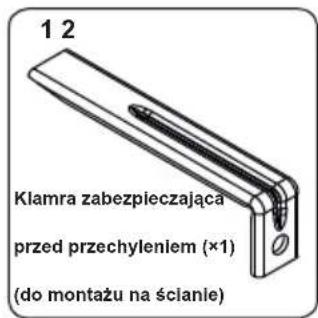 1 2 Klamra zabezpieczająca przed przechyleniem (×1) (do montażu na ścianie)