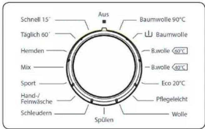 Schnell 15° Täglich 60° Hemden Mix Sport Hand-/Feinwäsche Schleudern Aus Baumwolle 90°C Baumwolle B.wolle 60°C B.wolle 40°C Eco 20°C Pflegeleicht Wolle Spülen