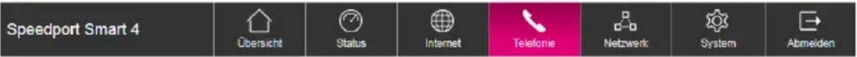 Speedport Smart 4 Übersicht Status Internet Telefonie Netzwerk System Abmeiden