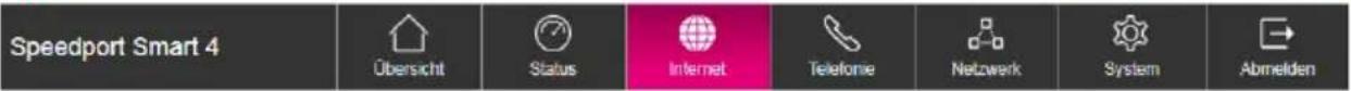Speedport Smart 4 Übersicht Status Internet Telefonie Netzwerk System Abmelden