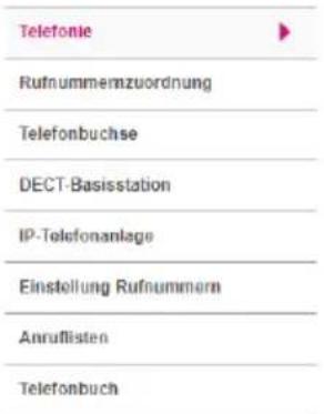 Telefonie Rufnummemzuordnung Telefonbuchse DECT-Basisstation IP-Telefonanlage Einstellung Rufnummern Anruflisten Telefonbuch