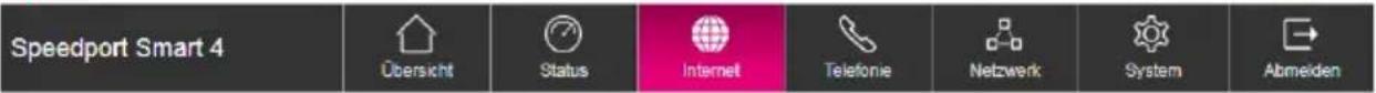 Speedport Smart 4 Übersicht Status Internet Telefonie Netzwerk System Abmeiden
