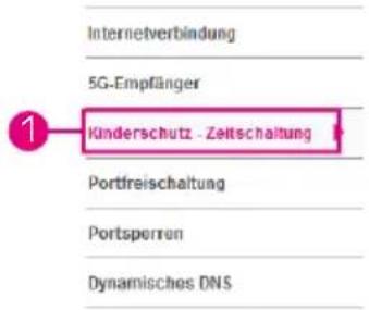 Internetverbindung 5G-Empfänger 1 Kinderschutz - Zeitschaltung Portfreischaltung Portsporren Dynamisches DNS