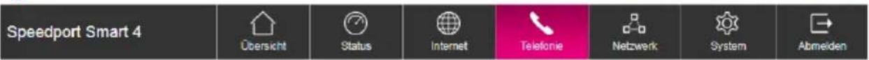 Speedport Smart 4 Übersicht Status Internet Telefonie Netzwerk System Abmeiden