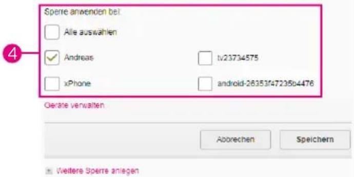 Sperre anwenden bei Alle auswahlen Andreas tv23734575 xPhone android-26353f47235b4476 Gerate verwalten Aborechen Speichern Weitere Sperre anlegen