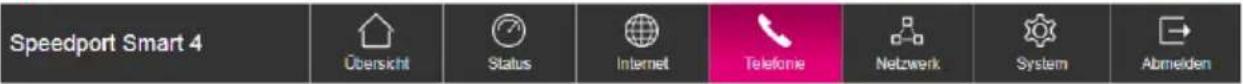 Speedport Smart 4 Übersicht Status Internet Telefonie Netzwerk System Abmelden