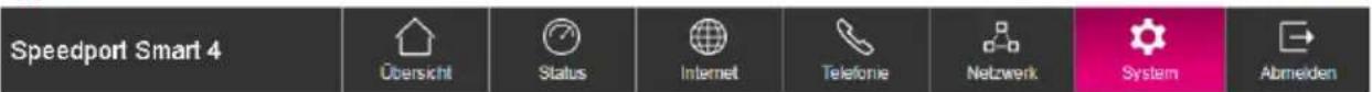 Speedport Smart 4 Übersicht Status Internet Telefone Netzwerk System Abmeiden