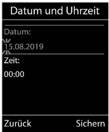 Datum und Uhrzeit Datum: 15.08.2019 Zeit: 00:00 Zurück Sichern