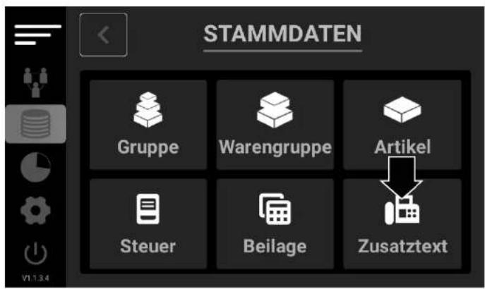 STAMMDATEN Gruppe Warengruppe Artikel Steuer Beilage Zusatztext