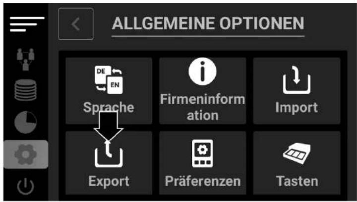 ALLGEMEINE OPTIONEN Sprache Firmeninformation Import Export Präferenzen Tasten