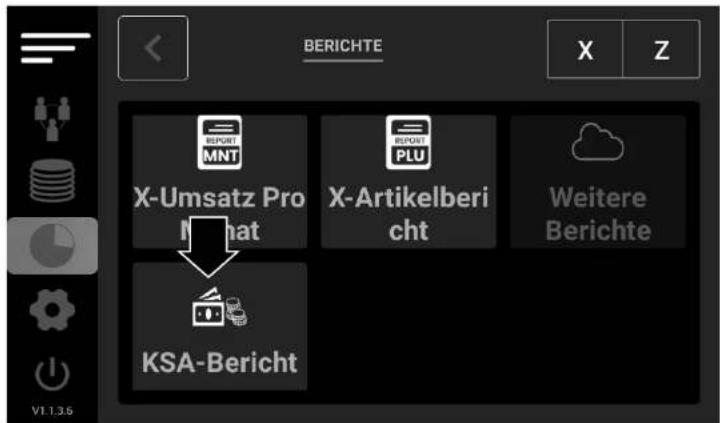 BERICHTE X Z REPORT MNT X-Umsatz Pro Mchat X-Artikelberi cht Weitere Berichte KSA-Bericht V1.1.3.5