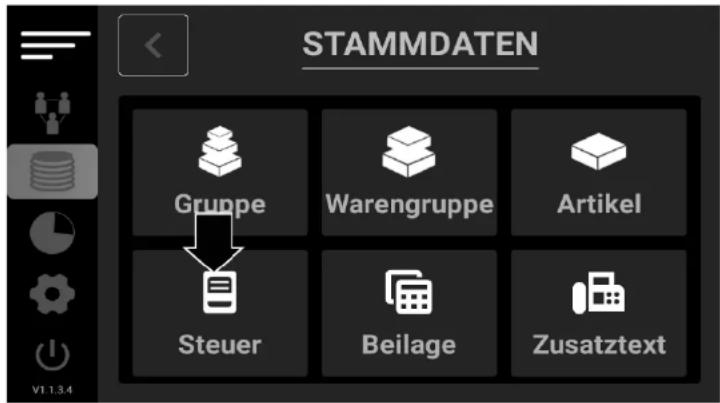 STAMMDATEN Gruppe Warengruppe Artikel Steuer Beilage Zusatztext
