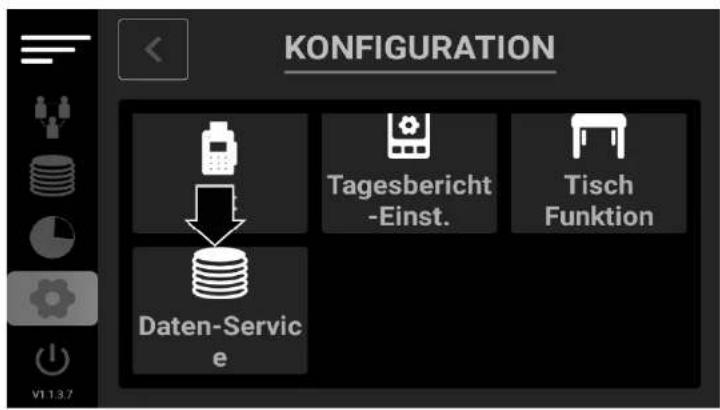 KONFIGURATION Tagesbericht -Einst. Tisch Funktion Daten-Service v1.1.3.7
