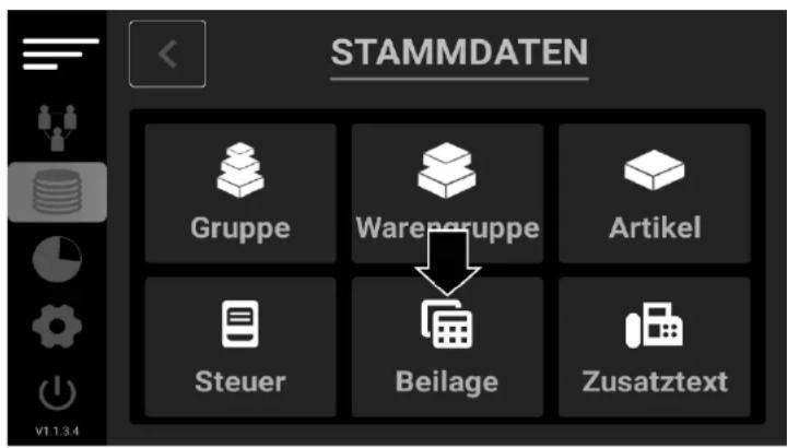STAMMDATEN Gruppe Waregruppe Artikel Steuer Beilage Zusatztext