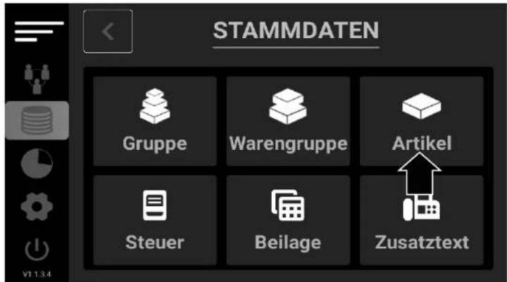 STAMMDATEN Gruppe Warengruppe Artikel Steuer Beilage Zusatztext