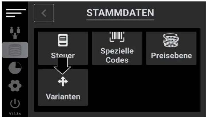 STAMMDATEN Steuer Spezielle Codes Preisebene Varianten