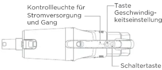 Kontrollleuchte für Stromversorgung und Gang Taste Geschwindigkeitseinstellung Schaltertaste