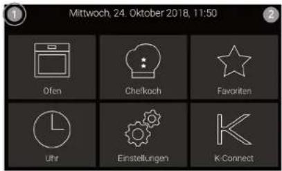 Mittwoch, 24. Oktober 2018, 11:50 Ofen Chefkoch Favorite Uhr Einstellungen K-Connect