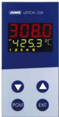JUMO dTRON 308 308.0 425.3 °C 1 2 3 4 5 PGM EXIT