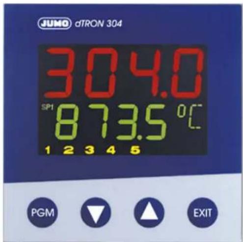 JUMO dTRON 304 304.0 SP1 873.5 °C 1 2 3 4 5 PGM EXIT