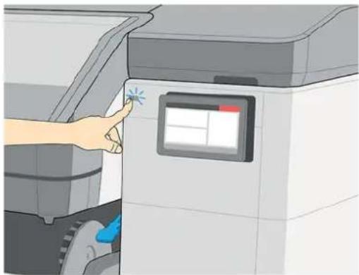 HP Latex 830 - Ein- und Ausschalten des Druckers - 1