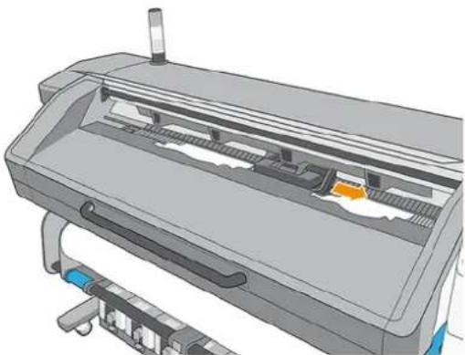 HP Latex 830 - Überprüfen des Druckmaterialpfads - 2