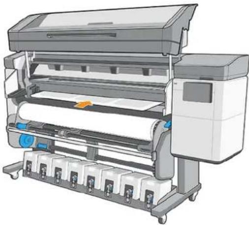 HP Latex 830 - Laden von Druckmaterial mit der Ladevorrichtung - 5