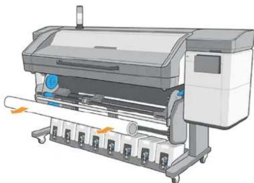 HP Latex 830 - Entnehmen einer Rolle aus dem Drucker - 6