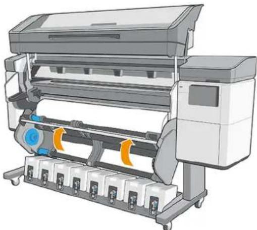 HP Latex 830 - Laden einer Rolle in den Drucker - 17