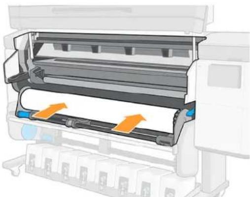HP Latex 830 - Laden einer Rolle in den Drucker - 7