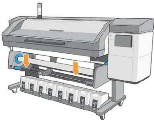 HP Latex 830 - Laden einer Rolle in den Drucker - 14