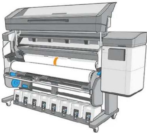 HP Latex 830 - Laden von Druckmaterial mit der Ladevorrichtung - 6