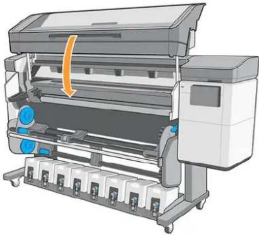 HP Latex 830 - Laden einer Rolle in den Drucker - 13
