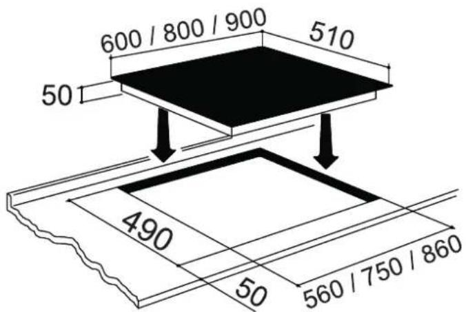 600 / 800 / 900 510 50 490 50 560 / 750 / 860