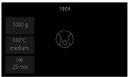 19:04 1000 g 160°C medium I→I 25 min