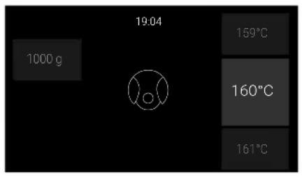 19:04 1000 g 159°C 160°C 161°C