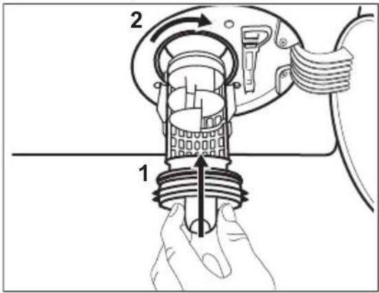AEG LR7A70410 - Gehen Sie wie in den folgenden Diagrammen beschrieben vor, um den Pumpenfilter zu reinigen: - 7