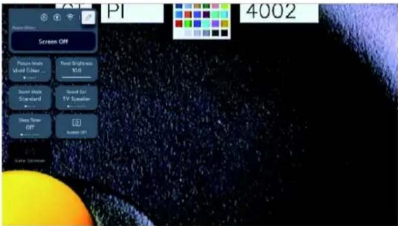 Screen Off Picture Mode Wind Cutsber ... Sound Mode Standard Sound Out TV Speaker Sleep Time Off Screen Off 4002
