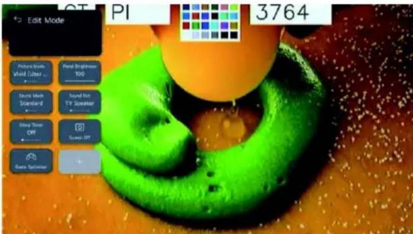 CT PI 3764 Edit Mode Picture Mode Wind Fiber ... Sound Mode Standard Sound Bit TV Speaker Using Time OFF Scaper: OFF Data Splitter