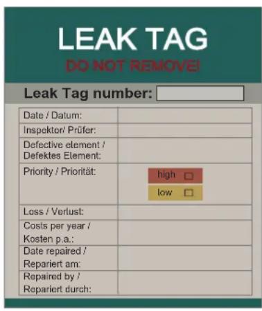 LEAK TAG DO NOT REMOVE! Leak Tag number: