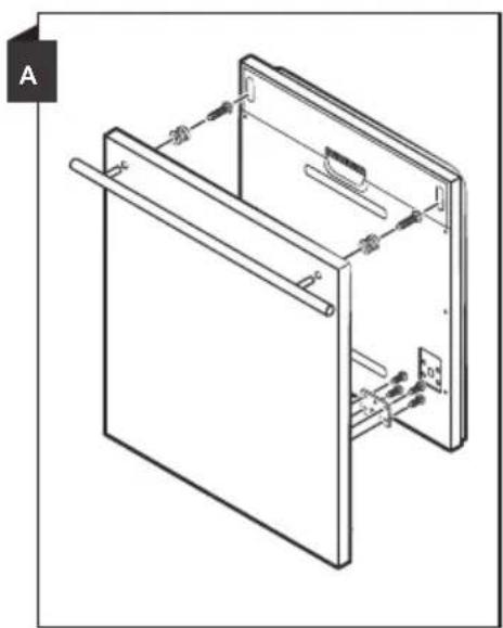 B 1. Aqui os quatro parafusos curtos 2. espremer os quatro parafusos longos