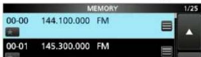 MEMORY 00-00 144.100.000 FM 00-01 145.300.000 FM