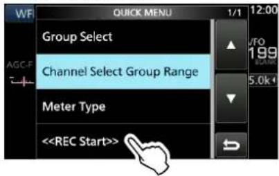 WFI QUICK MENU 1/1 12:00 Group Select Channel Select Group Range Meter Type <>